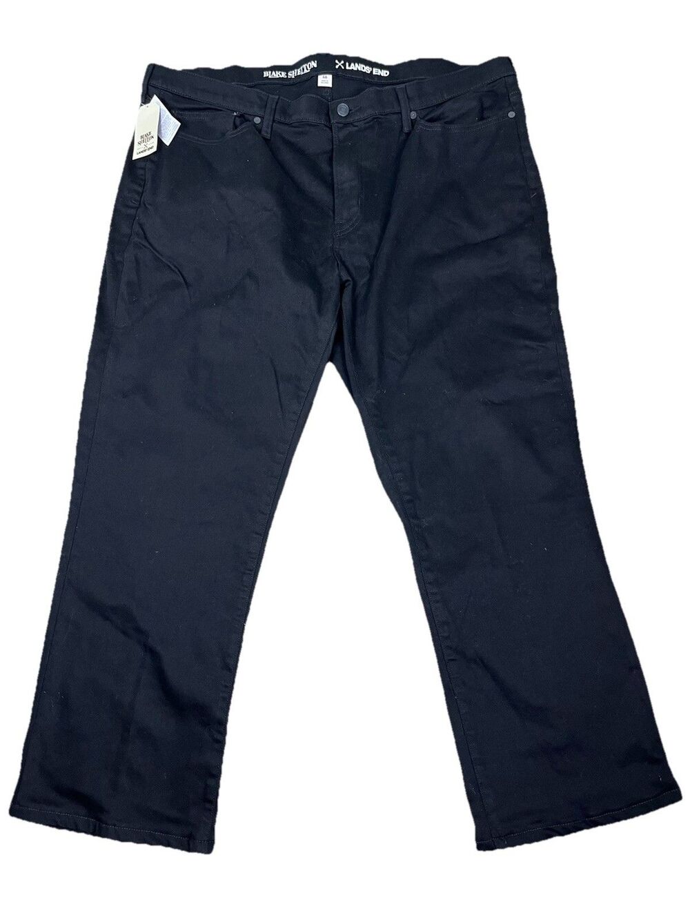 NWT Blake Shelton x‎ Lands' End Men's Black Jeans Plus Size 46 (45X28) Stretch